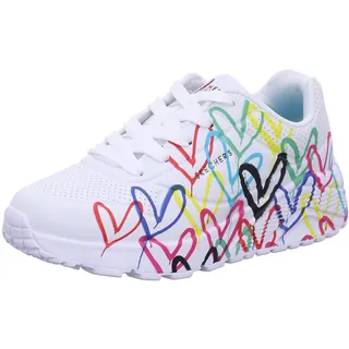 314064L WMLT Sneaker, White Synthetic/Multi Trim, 32
