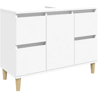 vidaXL Waschbeckenunterschrank Weiß 80x33x60 cm Holzwerkstoff