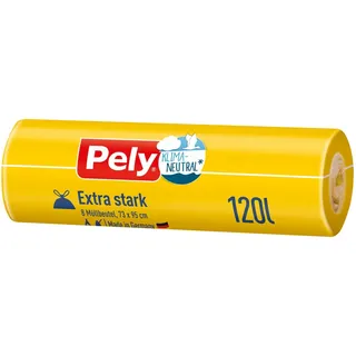 Mülleimer-Beutel Pely Zugbandbeutel Klimaneutral Extra Stark 120 Liter 8 Stück