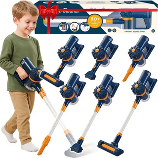 Retoo Spielzeug Staubsauger für Kinder ab 3 Jahren – Realistisches 3-in-1 Putzspielzeug mit echter Saugfunktion, Licht & Sound – Rollenspiel Staubsauger für Jungen & Mädchen