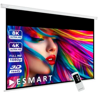 ESMART Professional MIMOTO Motor-Leinwand 281 cm Bild 244 x 137 cm (110") 16:9 | Programmierbare Fernbedienung | Heimkino elektrische Beamer Projektionsleinwand Motor LCD LED...