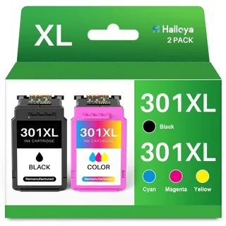 Halloya 301 XL 301XL Patronen Multipack Ersatz für HP 301 Druckerpatronen für HP 301 XL 301XL für HP DeskJet 2540 1510 2544 2549 Envy 4500 5530 5534 4504 OfficeJet 4630 4632 2620 2622(Schwarz,Farbe)