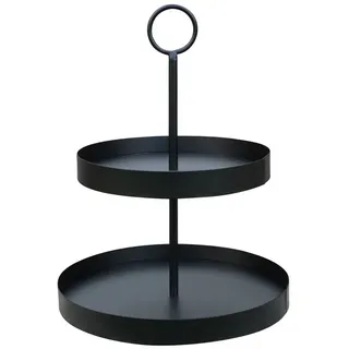 Grafelstein Etagere Etagere LENJA schwarz aus Metall modernes Design 2-stöckige Metalletag