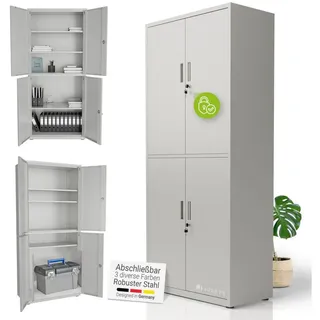 Juskys Aktenschrank 180x80x40 cm grau