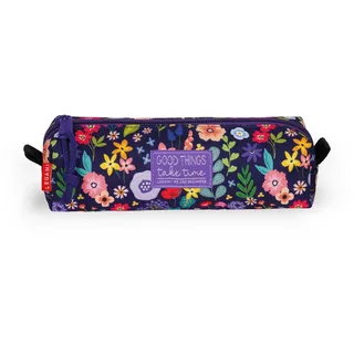 Legami - My Pencil Case, Flowers Motiv, Reißverschluss, Recycling-Kunststoff, widerstandsfähig, geräumig, praktisch, Schulmäppchen, Büroetui, 22 x 6 cm