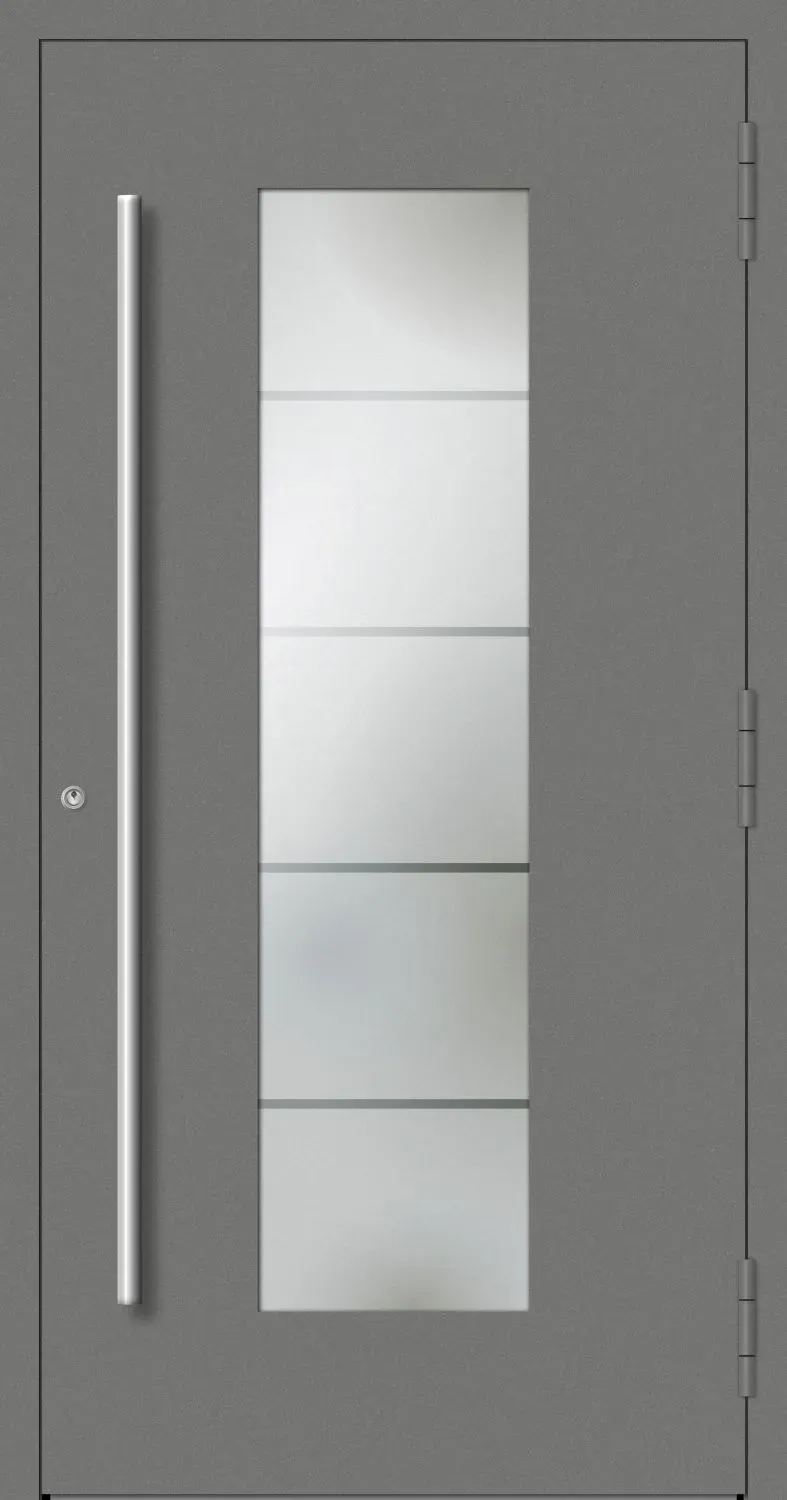 AKTION Aluminium Haustür nach Maß "BENJA" 90 mm RC2 Graualuminium RAL 9007 beidseitig innen öffnend DIN links