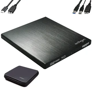 Archgon UHD Blu-ray Player – Externes 4K BD/DVD/CD Laufwerk für PC & Mac, USB-C/3.0, M-Disk, Aluminiumgehäuse