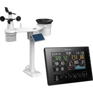 Bresser 11-Tage 4Cast CV WLAN Wetterstation 7-in-1 Solar, detaillierte Wettervorhersage, ProWeatherLive-App, Innen- und Außentemperatur, schwarz