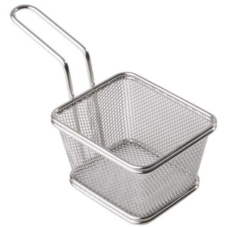 APS Servier-Frittierkorb 10 x 8.5 cm, H: 6.5 cm /// Edelstahl, Griff 9 cm /// -SNACKHOLDER- /// 40620 Miniature frying basket made of stainless steel, stainless steel,