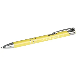 Livepac Office Kugelschreiber Kugelschreiber mit Gravur "Viel Glück" / aus Metall / Farbe: pastell g