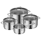 WMF Kochtopf-Set 4-teilig ASTORIA, Cromargan Edelstahl 18/10 - mit Deckel