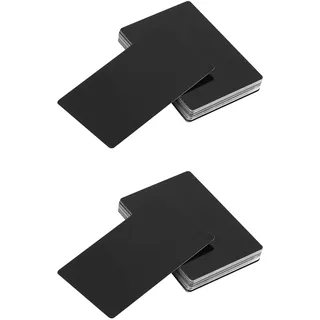 100 x Metall Visitenkarten Rohlinge, Metall Karten, Schwarz, Lnkjet- und Lasermarkierung Geeignet, Wasserfestes Aluminium, Gravierte Businesskarten für Büro und Office