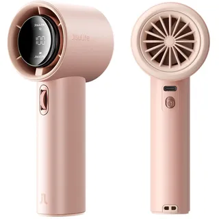 JISULIFE Tragbarer Handventilator,Turbo Mini Ventilator Einstellbare Geschwindigkeit(1-100),Wiederaufladbarer 3600mAh Akku,Digitales Display,Für Reisen/Camping/Outdoor-Pink