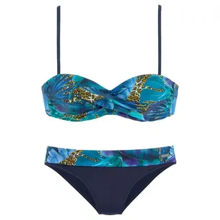LASCANA Bügel-Bandeau-Bikini Damen Blau 34 Cup B