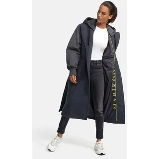 Marikoo Winterjacke (XS-3XL) - Wickelmantel, Taillierungsband, Kapuze über Knöpfe abnehmbar, Warme Jacke Frauen - N016 (3XL, Anthrazit) - 3XL