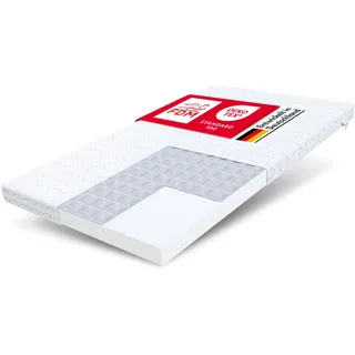 Fdm Baby Care Kindermatratze 80 x 140 cm Babymatratze 9 cm Höhe Kinderbettmatratze H2 Härtegrad Polyurethanschaum mit Buchweizenfüllung Babybettmatratze Zweiseitig