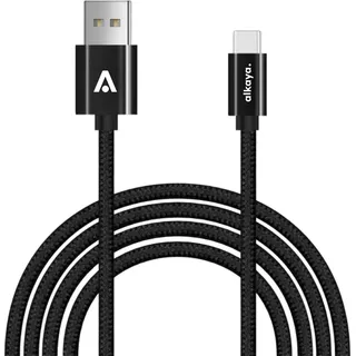 Alkaya Speed Flex Datenkabel Geflochten 15W, 1m schwarz - Schwarz
