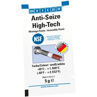 WEICON Anti-Seize High-Tech Montagepaste, metallfreie Schmier- und Trennmittelpaste, 5 g, weiß