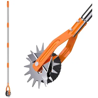 LASTOOLS Kantenschneider Rad-Rotationskantenschneider, manueller Rasenkantenschneider für Gehwege, Edelstahlgriff, verstellbare Höhe -66.7Inch,Orange