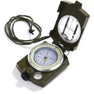 GWHOLE Kompass Militär Marschkompass mit Tasche für Camping, Wanderung, deutsche Anleitung