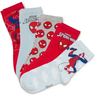 Tchibo - 5 Paar Kinder-Socken »Spider-Man« - Herren - Gr. 23-26 - hellblau/jacquard