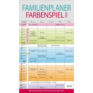 Korsch Verlag Familienplaner Farbenspiel 2026