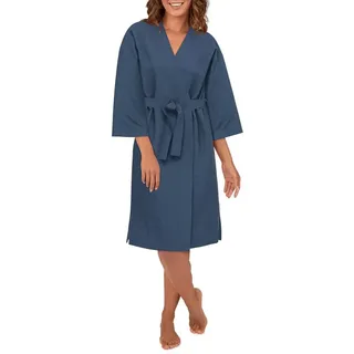 TOM TAILOR Damenbademantel TOM TAILOR Damen Hausmantel blau melange, Modal blau XXL (44)