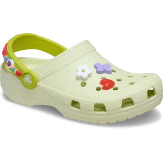 Crocs Clog CROCS "Classic Friendship Bracelet", Kinder, Gr. 24, grün (lindgrün), Croslite, kontrastfarbene Details, casual, Schuhe, Hausschuhe, Sandale, Badeschuh mit Lüftungsöffnungen