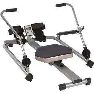 Hydraulische Voll Bewegliche Justierbare Rudermaschine Mit Weichem Sitz LCD Monitor Und Langer Schiene FüR Cardio ÜBungen RudergeräT Ruderzugmaschine Klappbar Fitness Einstellbarer Widerstand