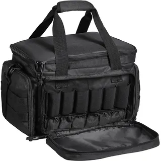 Vevor Weiches Pistolenetui für 4 Pistolen, Handfeuerwaffenetui mit 3 abnehmbaren Blenden und 6 Magazinen, Schusswaffenetui, Pistolentasche für den Jagdschießstand im Freien, Pistolenetui mit einzelnem Schultergurt, Schwarz