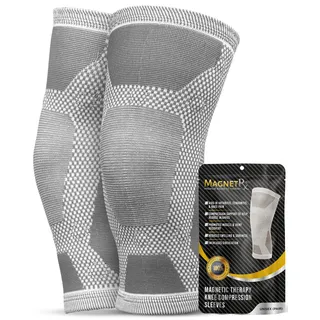 MagnetRX® – Magnet Kniebandage Kompressionsstrümpfe (2er-Pack), Knieschoner für Damen und Herren, Knie Bandage mit Magneten zur Erholung (Größe M)