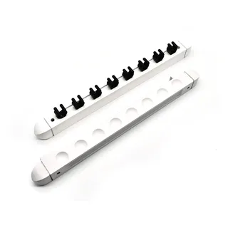 BILMAG Billard Zubehör Queuehalter Wandhalter Roman für 8 Queue Cue Kö, Queueständer (Weiß)
