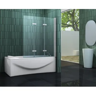 impex-bad VARIO 130 x 140 Duschabtrennung Badewannen Faltwand Duschwand Dusche 5 mm Glas