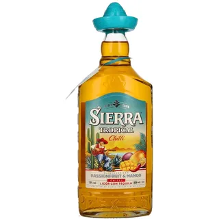 Sierra Tequila Tropical Chilli (1 x 700 ml) – Fruchtiger Likör mit Sierra Tequila Blanco – Shot mit Mango, Maracuja & Chili – mit 100 % natürlichen Aromen – 18 % Alk.