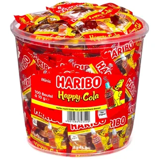 Haribo Happy-Cola Minis - 100 Stück im Eimer, 1kg