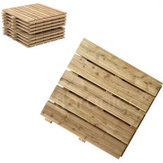 Floranica Holzterrassenplatten 1 Stück 50x50 cm Boden für die Sauna Terrasse oder Balkon