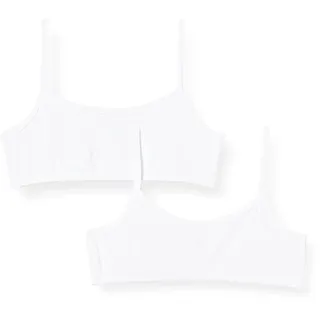 SCHIESSER Mädchen 2 Pack Unterwäsche Mit Spaghettiträger - 95/5 Organic Cotton Bio Baumwolle Größe 92 Bis 140 Bustier, Weiss_173525, 152 EU - 152