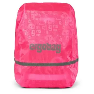 ergobag Regenschutz für Schulranzen und Rucksack, wasserdicht, mit Reflektoren und Gummizug Pink