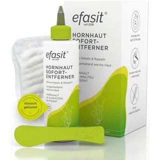 efasit Hornhaut Sofort-Entferner - Beseitigt Hornhaut in 10 Minuten, Ohne Hobeln und Raspeln, Sofort-Effekt nach 1 Anwendung, Mit pflegenden Inhaltsstoffen, Komplett-Set, 200 ml