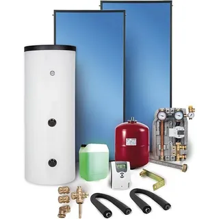 Sunex Solaranlage Paket Warmwasser Flachkollektoren 7,53m2 Solarspeicher 400 l Solar