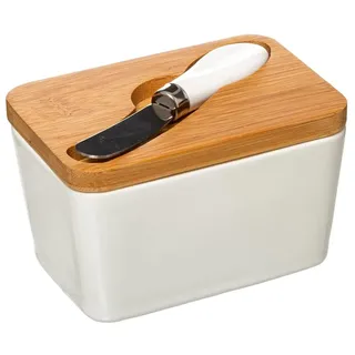 Five 5five - keramik-butterdose mit messer seramik weiß