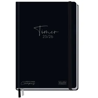 Häfft Häfft-Timer Campus 25/26 A5 - Studentenkalender EM [Black Edition]