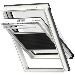 VELUX Vorteils-Set Hitzeschutz Plus FOP Manuell Uni Schwarz/Schwarz 1047, 55x98 cm (C04), GGU,Manuell,VELUX,weiße Schiene