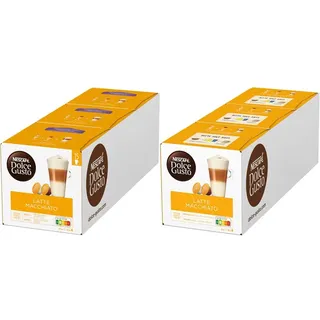 NESCAFÉ Dolce Gusto Latte Macchiato Vorratsbox 90 Kaffeekapseln (Aromatischer Espresso, 3-Schichten -Köstlichkeit aus feinem Milchschaum & Latte Macchiato, 48 Kaffeekapseln