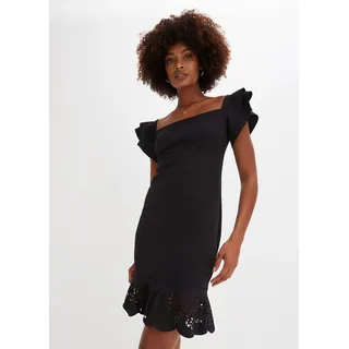 BODYFLIRT boutique Kleid mit Volant, schwarz