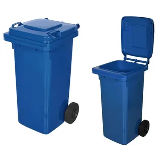 1 Stück Mülltonne Müllbehälter 120 Liter / 120l Blau  Abfalltonne für Papier