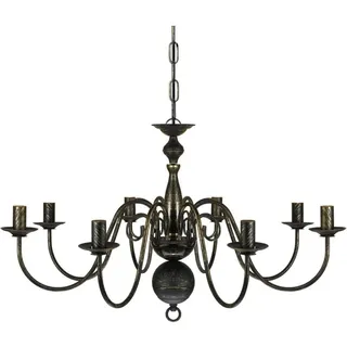 vidaXL Metall-Kronleuchter Schwarz Antik 8 x E14 Glühbirnen