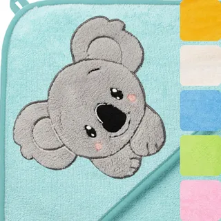 Morgenstern Kapuzenhandtuch Kinder Baby 100 x 100 cm Mädchen & Jungen 100% Baumwolle Frottee Oeko-TEX® Handtuch Badetuch Badehandtuch Koala