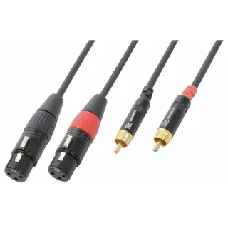 PD Connex - Signalkabel Audiokabel 2x XLR weiblich - 2x RCA männlich - 1,5 Meter, XLR auf Chinch, Tonkabel, Soundtechnik, störungsfreie Tonkabel-Verbindung, Adapter, Boxenkabel