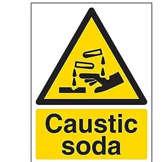 vsafety 6 a030an-s "Ätznatron" Achtung Substanz und chemische Zeichen, selbstklebendes Vinyl, Hochformat, 150 mm x 200 mm x 200 mm, schwarz/gelb